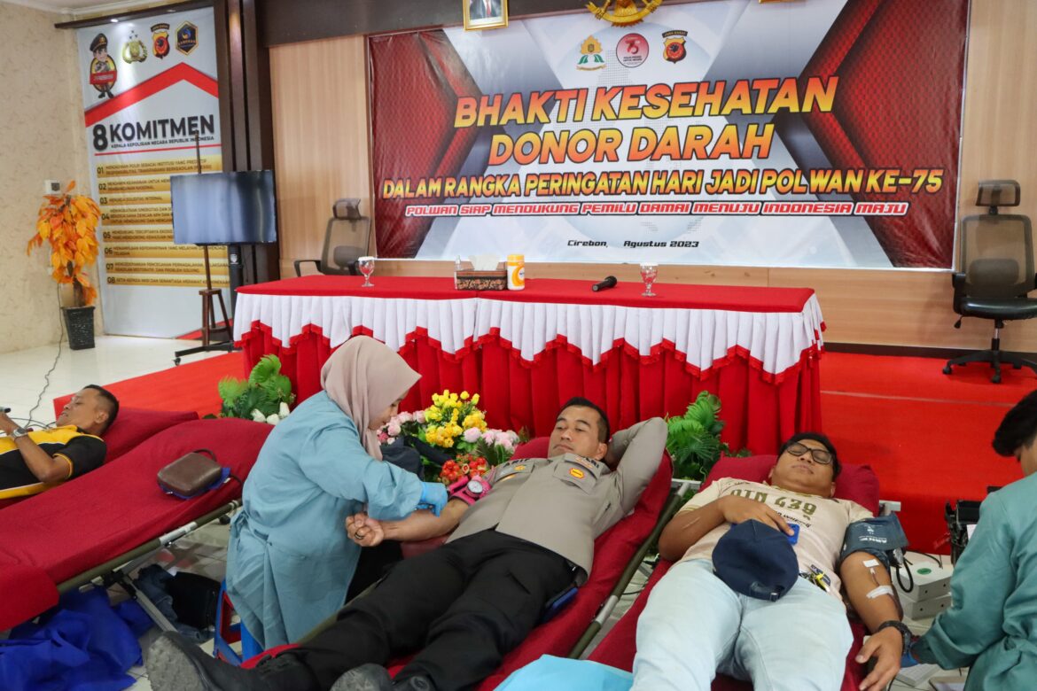 Peringati Hari Jadi Polwan ke-75, Polresta Cirebon Gelar Donor Darah