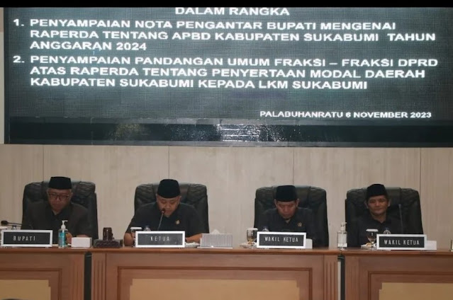 Rapat Paripurna DPRD Kab-Sukabumi Tentang Nota Pengantar Raperda APBD 2024