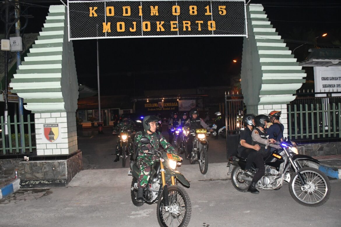 Kodim 0815/Mojokerto Gelar Patroli Gabungan Bersama Polres Mojokerto Kota