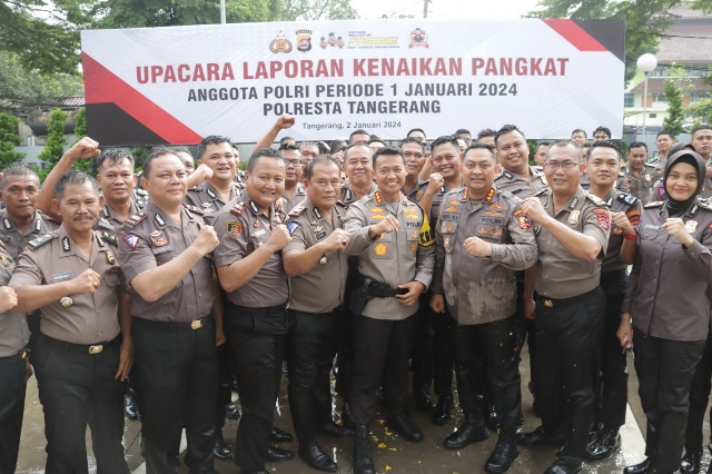 Kapolresta Tangerang Pimpin Langsung Upacara Kenaikan Pangkat 69 Personel Polresta Tangerang