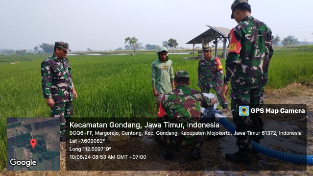 Pompa Air Brigade Alsintan Koramil 0815/18 Gondang Airi Persawahan 