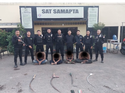 Tim Patroli Raimas Macan Kumbang 852 Polresta Cirebon Gagalkan Tawuran di Kecamatan Talun