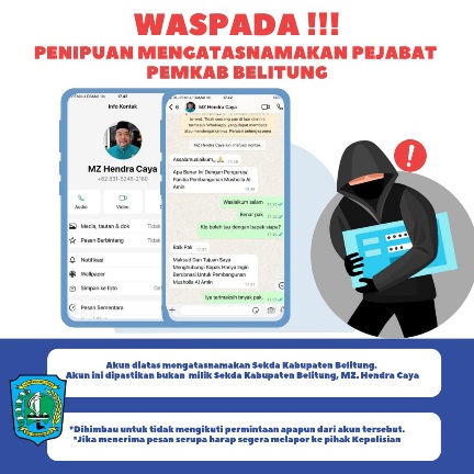 WASPADALAH, Nama Sekda Belitung Dicatut Untuk Modus Penipuan Bantuan Rumah Ibadah