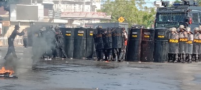 Polres Belitung Melaksanakan Kegiatan Simulasi Sispamkota Operasi Mantap Praja Menumbing 2024