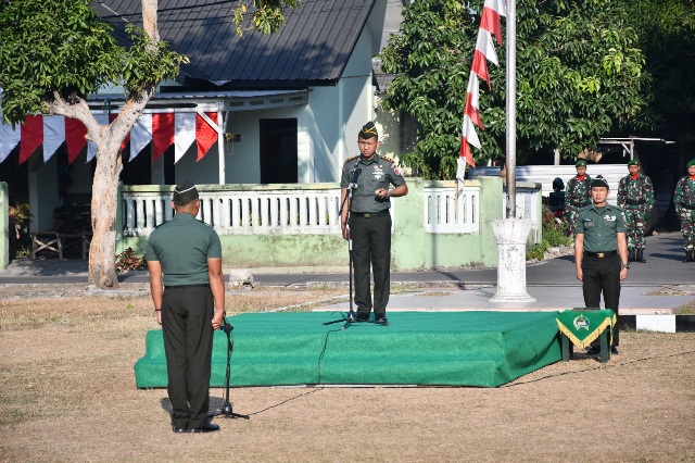 Dandim 0815/Mojokerto Pimpin Upacara Bendera Hari Senin