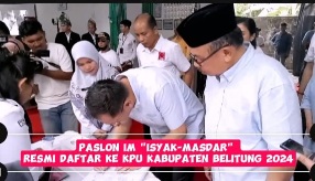 Sebelum Daftar ke KPU, Paslon IM Gelar Deklarasi di Tugu Monumen Perjuangan Rakyat Belitung