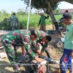 Alirkan Air Lahan Jagung, Babinsa Pagerluyung Koramil Gedeg Aktif Dampingi Petani