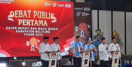 KPU Kabupaten Belitung Gelar Debat Publik Pertama Calon Bupati Dan Wakil Bupati Belitung 2024