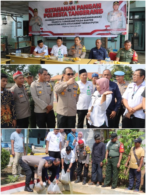 Dukung Gerakan Ketahanan Pangan Program Asta Cita Presiden RI, Polresta Tangerang Tebar Benih Ikan