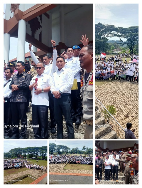 Seribu lebih Pegawai Honorer di Kabupaten Tanggamus Menggelar Aksi Damai di Depan Kantor Bupati Tanggamus